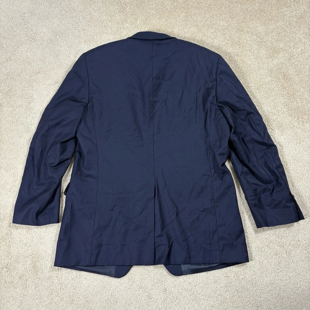 Lauren Ralph Lauren Jacket 44 Blue Polyester Two Button Navy Blazer